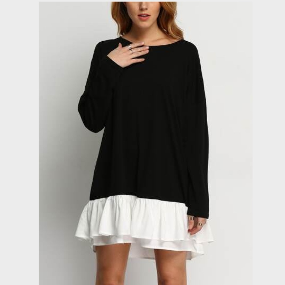 Oversized Long Sleeve T-shirt Dress - Picture 4 of 7